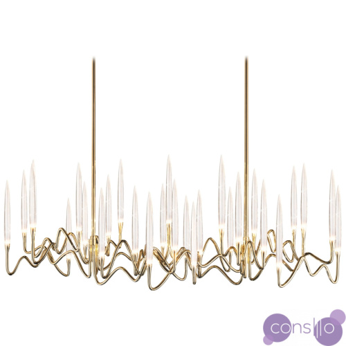 Люстра Il Pezzo Chandelier Brass and Crystals designed by Pezzo Mancante