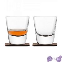 Набор из 2 стаканов arran whisky с деревянными подставками 250 мл