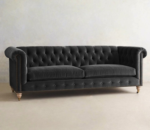 Трехместный диван Velvet Lyre Chesterfield Sofa