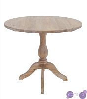 Обеденный стол круглый деревянный с фигурной ножкой 90 см Valent