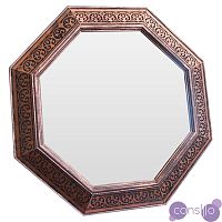 Зеркало восьмиугольное медное с орнаментом Marcus
