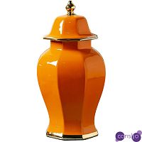 Китайская чайная ваза с крышкой Оранжевый цвет