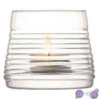 Подсвечник стеклянный с рельефом для чайной свечи Groove, 7 см