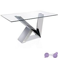 Обеденный стол стеклянный с металлическим основанием 160 см CT998 от Angel Cerda