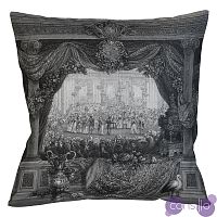 Подушка декоративная с принтом черно-белая «Дворец Тюильри»