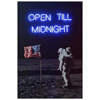 Дизайнерский Постер Неоновый светящийся Moon Landing