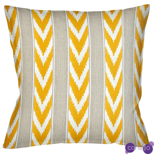 Декоративная подушка Ikat Pattern Желтая