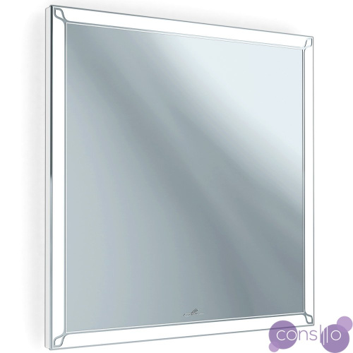 Зеркало в ванную с подсветкой белое 80х80 см Retro