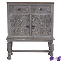 Комод Indian Antique White Furniture Chest of Drawers Amit серый