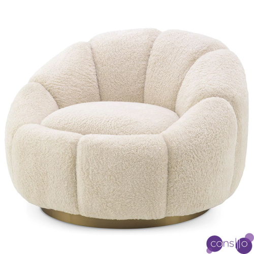 Кресло Eichholtz Swivel Chair Inger Brisbane Cream