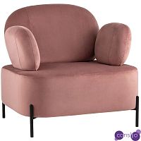 Кресло Color Block пыльно-розовый велюр