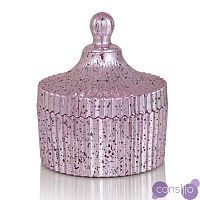 Шкатулка Glass Vessel With Lid розовая