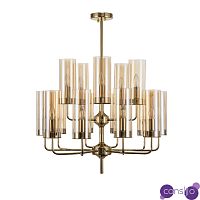 Люстра Brass & Blue Glass Tube by Hans-Agne Jakobsson (15 плафонов, бежевый)
