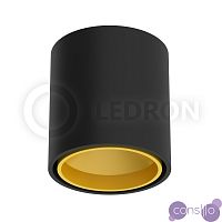 Накладной светодиодный светильник LeDron KEA R ED GU10 BLACK GOLD