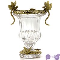 Ваза Transparent Vase with Bronze Dragonflies and Butterfly