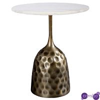 Приставной стол Cluster Surface Bronze White Stone Side Table