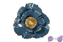 Декор настенный "Цветок" золотисто-голубой 37SM-0848
