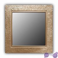 Золотое зеркало квадратное настенное WAVE QU