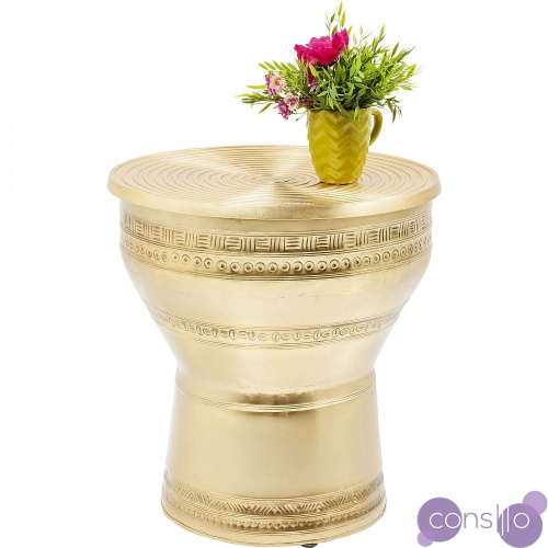 Приставной столик круглый золотой 50 см Cleopatra