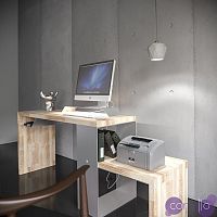 Письменный стол с подставкой для монитора и полками деревянный EcoComb-3