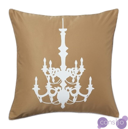 Подушка с рисунком канделябра Chandelier Mustard