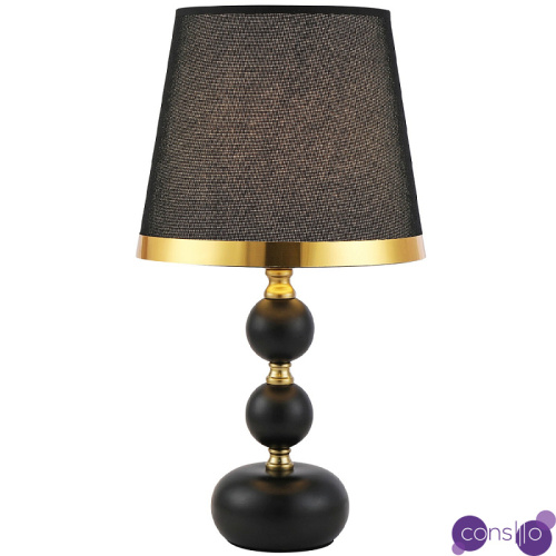 Настольная лампа с абажуром Altera Lampshade Black Gold Table Lamp