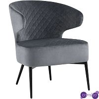 Кресло Estella тёмно-серый велюр