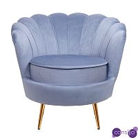 Кресло велюр синий Blue Flower