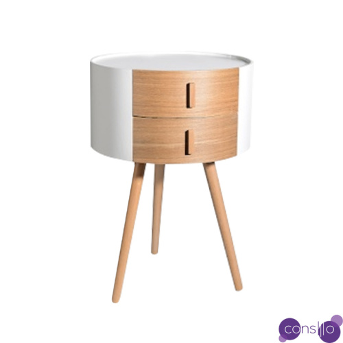 Тумбочка Stockholm White & Beige Double