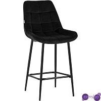 Стул Полубарный NANCY Chair посадка 65 см Черный Велюр