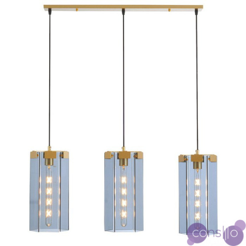 Люстра Rectangle Gray Glass Pendant Lamp 3