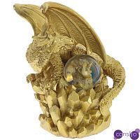 Декоративная статуэтка Дракон со стеклянным шаром Dragon Statuette Gold
