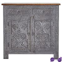 Комод Indian Antique White Furniture Chest of Drawers Ganika серый