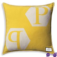 Подушка Philipp Plein Cushion Cashmere PP Logo 65 x 65 Yellow