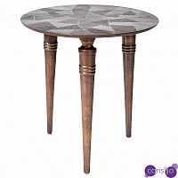 Кофейный столик с рельефной столешницей из металла Aplika Bronze