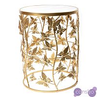 Приставной стол Gold Butterfly белый мрамор