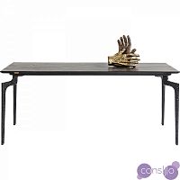 Обеденный стол деревянный с гнутыми стальными ножками 180 см коричневый Bug