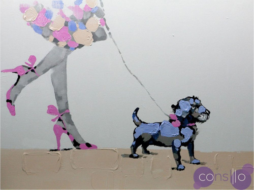 Картина маслом Девочка и собака