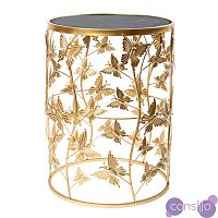 Приставной стол Gold Butterfly чёрный мрамор