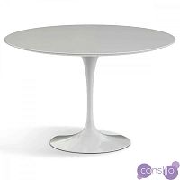 Обеденный стол круглый белый глянцевый 100 см Apriori T