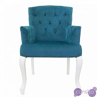 Кресло Deron голубое с белыми ножками