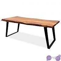 Обеденный стол деревянный с черными ножками 200 см Дживан Life black