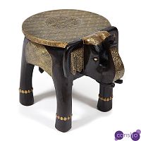 Журнальный стол Antique Indian Brass Mango Wood Elephant Table