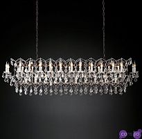 Подвесной дизайнерский светильник 19th C. Rococo Iron & Clear Crystal Rectangular Chandelier 74" by Restoration Hardware