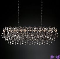 Подвесной дизайнерский светильник 19th C. Rococo Iron & Smoke Crystal Rectangular Chandelier 63" by Restoration Hardware