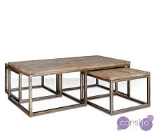 Журнальный стол Industrial Metal Rust Triple Table