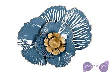 Декор настенный "Цветок" золотисто-голубой 37SM-0844