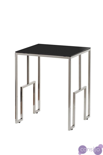 Журнальный стол из черного стекла серебряный 13RX5078L-SILVER