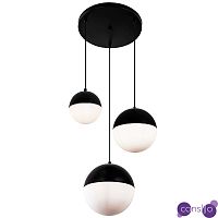 Каскадный светильник с 3-мя плафонами шары Ponzio Flos Cascade Trio Black Sphere Hanging Lamp