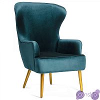 Кресло Wingback Dining Chair turquoise velor